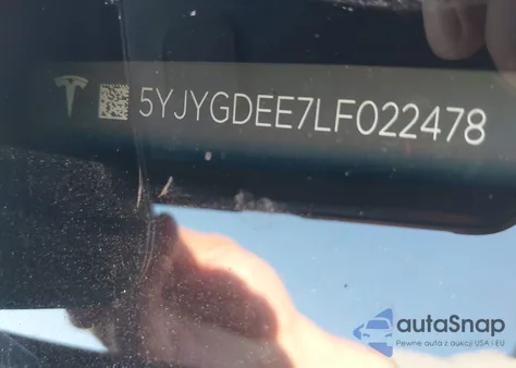 2020 Tesla Model Y Long Range Dual Motor All-Wheel Drive z USA, uszkodzony, nr VIN 5YJYGDEE7LF022478